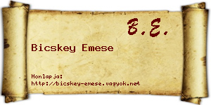 Bicskey Emese névjegykártya
